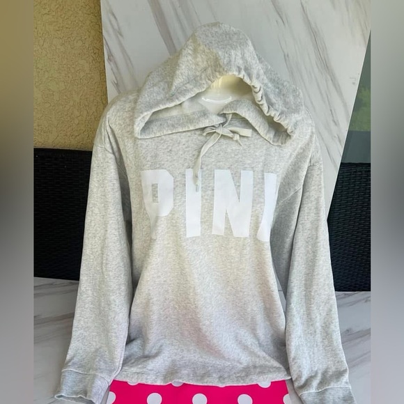 PINK Victoria's Secret Tops - PINK Victoria's Secret Gray Hoodie for Women